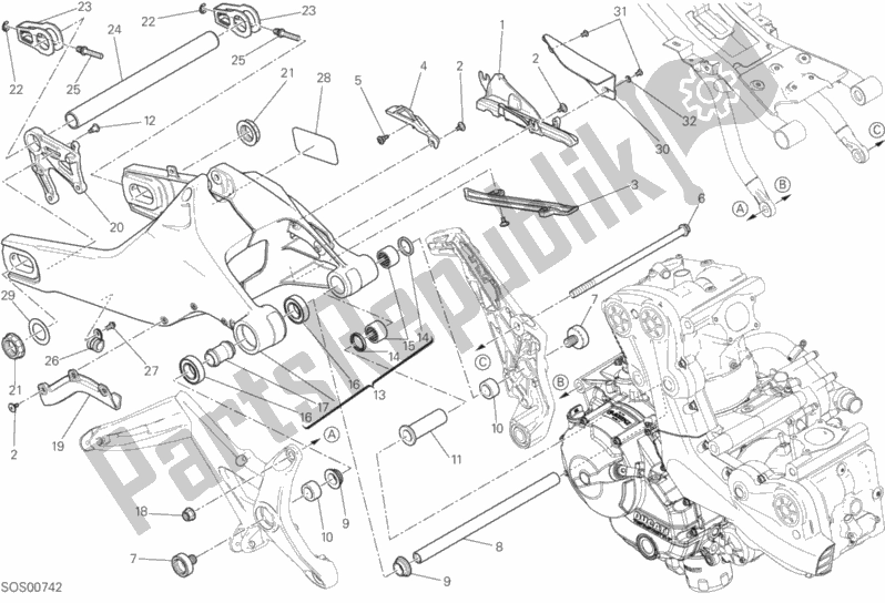 Wszystkie części do 28a - Forcellone Posteriore Ducati Monster 821 Dark 2015 Wszystkie części do 28a - Forcellone Posteriore Ducati Monster 821 Dark 2015